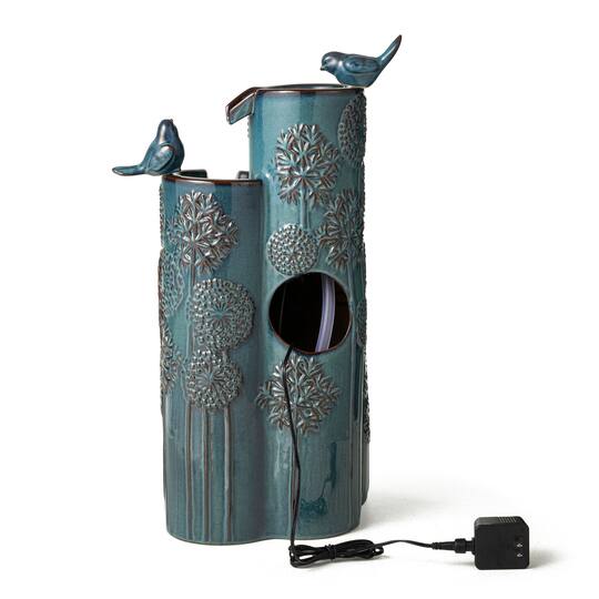 Glitzhome® 26.25" LED 4-Tier Dandelion Texture Vase-Shaped Outdoor Floor Fountain